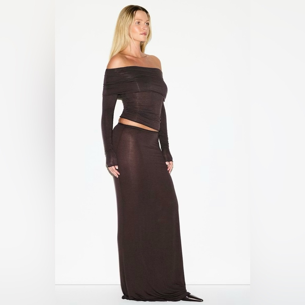 NWT SKIMS Sheer Modal Long Skirt Sz M